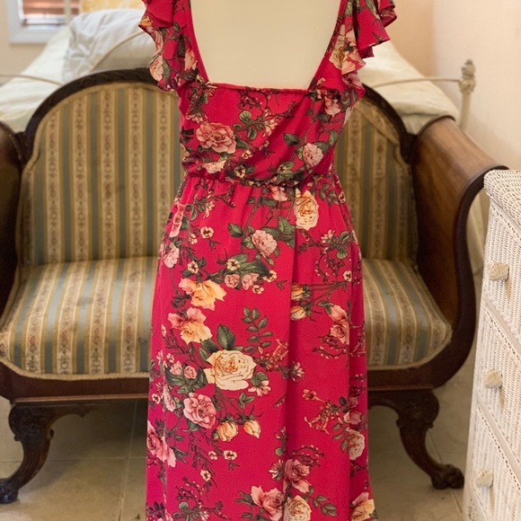Como Vintage Fuschia Floral Sundress- Size Small - Picture 4 of 12